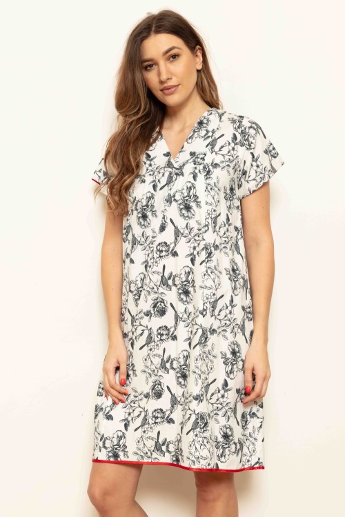 Coal Tit 100% Cotton Poplin Sleeveless Nightdress